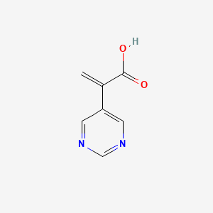 molecular formula C7H6N2O2 B13628606 2-(Pyrimidin-5-yl)acrylic acid 