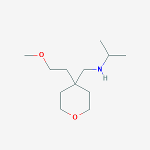 molecular formula C12H25NO2 B13628619 n-((4-(2-Methoxyethyl)tetrahydro-2h-pyran-4-yl)methyl)propan-2-amine 