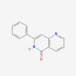 molecular formula C14H10N2O B13628633 7-Phenyl-5,6-dihydro-1,6-naphthyridin-5-one 