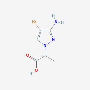 molecular formula C6H8BrN3O2 B13628637 2-(3-amino-4-bromo-1H-pyrazol-1-yl)propanoic acid 