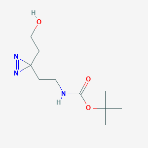 molecular formula C10H19N3O3 B13628642 tert-butyl (2-(3-(2-hydroxyethyl)-3H-diazirin-3-yl)ethyl)carbamate 