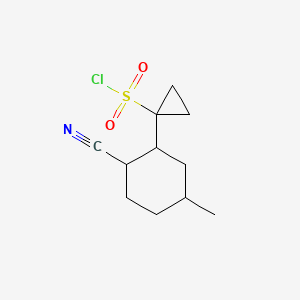 molecular formula C11H16ClNO2S B13628647 1-(2-Cyano-5-methylcyclohexyl)cyclopropane-1-sulfonyl chloride 