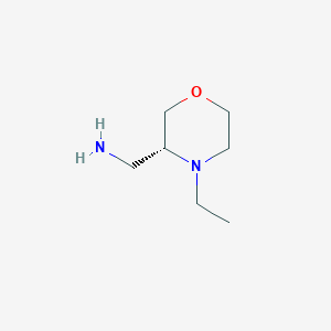 molecular formula C7H16N2O B13628651 (R)-(4-Ethylmorpholin-3-yl)methanamine 