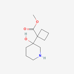 molecular formula C11H19NO3 B13628681 Methyl 1-(3-hydroxypiperidin-3-yl)cyclobutane-1-carboxylate 