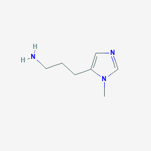 molecular formula C7H13N3 B13628724 3-(1-methyl-1H-imidazol-5-yl)propan-1-amine 