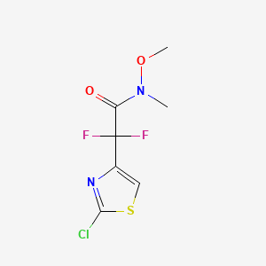 molecular formula C7H7ClF2N2O2S B13628732 2-(2-chloro-1,3-thiazol-4-yl)-2,2-difluoro-N-methoxy-N-methylacetamide 