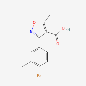 molecular formula C12H10BrNO3 B13628733 3-(4-Bromo-3-methylphenyl)-5-methylisoxazole-4-carboxylic acid 