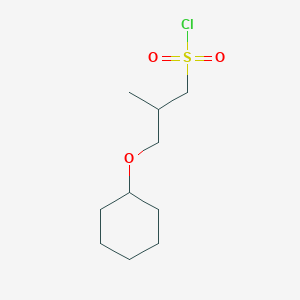 molecular formula C10H19ClO3S B13628740 3-(Cyclohexyloxy)-2-methylpropane-1-sulfonyl chloride 