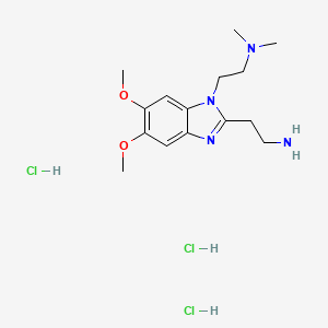 2-{1-[2-(dimethylamino)ethyl]-5,6-dimethoxy-1H-1,3-benzodiazol-2-yl}ethan-1-aminetrihydrochloride