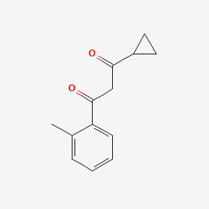 molecular formula C13H14O2 B13628787 1-Cyclopropyl-3-(o-tolyl)propane-1,3-dione CAS No. 174403-72-6