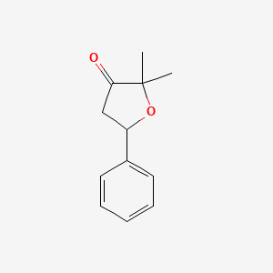 molecular formula C12H14O2 B1362880 2,2-Dimethyl-5-phenyldihydrofuran-3(2H)-one CAS No. 63678-00-2