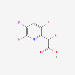 molecular formula C7H3F4NO2 B13628826 2-Fluoro-2-(3,5,6-trifluoropyridin-2-yl)acetic acid 