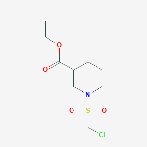 molecular formula C9H16ClNO4S B13628834 Ethyl 1-((chloromethyl)sulfonyl)piperidine-3-carboxylate 