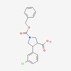 4-(3-chlorophenyl)-1-phenylmethoxycarbonylpyrrolidine-3-carboxylic acid