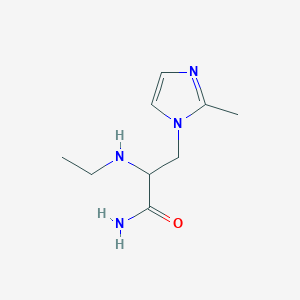 molecular formula C9H16N4O B13628843 2-(Ethylamino)-3-(2-methyl-1h-imidazol-1-yl)propanamide 