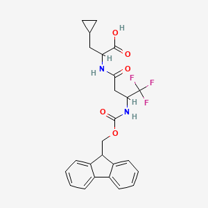 3-cyclopropyl-2-[3-({[(9H-fluoren-9-yl)methoxy]carbonyl}amino)-4,4,4-trifluorobutanamido]propanoic acid