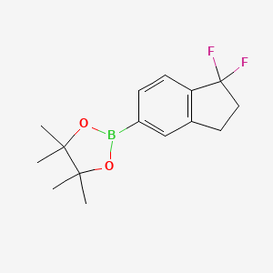 molecular formula C15H19BF2O2 B13628855 2-(1,1-difluoro-2,3-dihydro-1H-inden-5-yl)-4,4,5,5-tetramethyl-1,3,2-dioxaborolane 