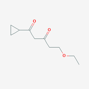 molecular formula C10H16O3 B13628860 1-Cyclopropyl-5-ethoxypentane-1,3-dione 