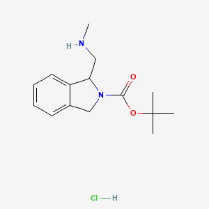 molecular formula C15H23ClN2O2 B13628873 tert-butyl1-[(methylamino)methyl]-2,3-dihydro-1H-isoindole-2-carboxylatehydrochloride 