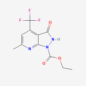 ethyl 6-methyl-3-oxo-4-(trifluoromethyl)-1H,2H,3H-pyrazolo[3,4-b]pyridine-1-carboxylate