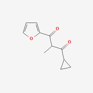 molecular formula C11H12O3 B13628897 1-Cyclopropyl-3-(furan-2-yl)-2-methylpropane-1,3-dione 