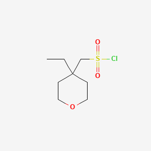 molecular formula C8H15ClO3S B13628913 (4-Ethyloxan-4-yl)methanesulfonylchloride 