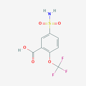 molecular formula C8H6F3NO5S B13628987 5-Sulfamoyl-2-(trifluoromethoxy)benzoic acid 