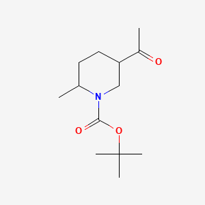 molecular formula C13H23NO3 B13629049 Tert-butyl 5-acetyl-2-methylpiperidine-1-carboxylate 