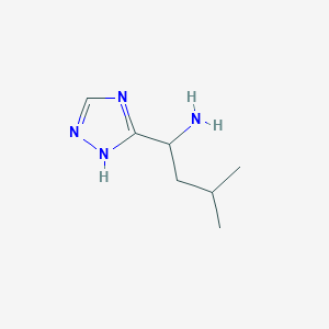 molecular formula C7H14N4 B13629053 3-Methyl-1-(1h-1,2,4-triazol-3-yl)butan-1-amine 