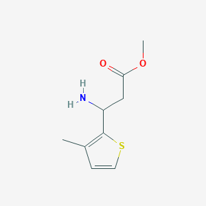 molecular formula C9H13NO2S B13629061 Methyl 3-amino-3-(3-methyl-thiophene-2-yl)propionate 