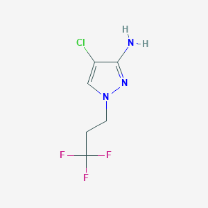 molecular formula C6H7ClF3N3 B13629113 4-chloro-1-(3,3,3-trifluoropropyl)-1H-pyrazol-3-amine 