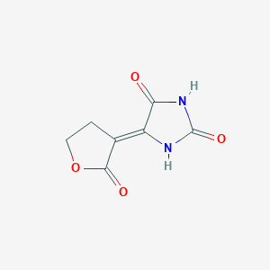 molecular formula C7H6N2O4 B13629116 5-(2-Oxooxolan-3-ylidene)imidazolidine-2,4-dione CAS No. 35217-82-4