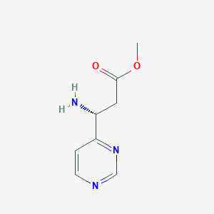 molecular formula C8H11N3O2 B13629135 Methyl (r)-3-amino-3-(pyrimidin-4-yl)propanoate 