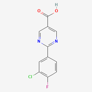 molecular formula C11H6ClFN2O2 B13629151 2-(3-Chloro-4-fluorophenyl)pyrimidine-5-carboxylic acid 