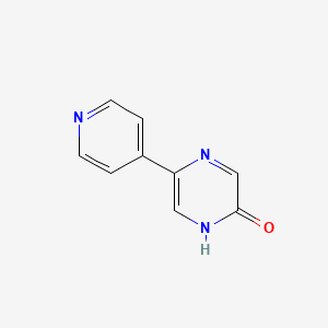 molecular formula C9H7N3O B13629212 5-(Pyridin-4-YL)pyrazin-2-OL 