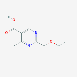 molecular formula C10H14N2O3 B13629222 2-(1-Ethoxyethyl)-4-methylpyrimidine-5-carboxylic acid 