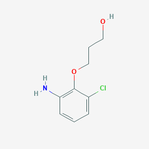 molecular formula C9H12ClNO2 B13629229 3-(2-Amino-6-chlorophenoxy)propan-1-ol 