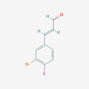 molecular formula C9H6BrFO B13629249 3-(3-Bromo-4-fluorophenyl)acrylaldehyde 