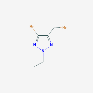 molecular formula C5H7Br2N3 B13629278 4-bromo-5-(bromomethyl)-2-ethyl-2H-1,2,3-triazole 