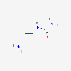 molecular formula C5H11N3O B13629299 1-(3-Aminocyclobutyl)urea 