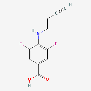 molecular formula C11H9F2NO2 B13629329 4-(But-3-yn-1-ylamino)-3,5-difluorobenzoic acid 