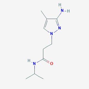 molecular formula C10H18N4O B13629335 3-(3-Amino-4-methyl-1h-pyrazol-1-yl)-N-isopropylpropanamide 