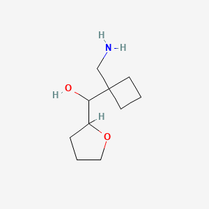 molecular formula C10H19NO2 B13629350 (1-(Aminomethyl)cyclobutyl)(tetrahydrofuran-2-yl)methanol 