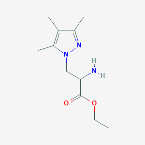 molecular formula C11H19N3O2 B13629353 Ethyl 2-amino-3-(3,4,5-trimethyl-1h-pyrazol-1-yl)propanoate 