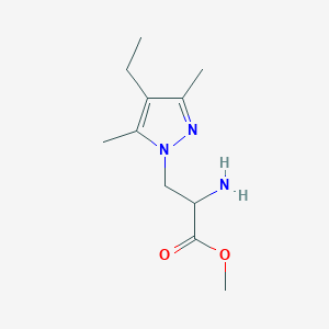 molecular formula C11H19N3O2 B13629359 Methyl 2-amino-3-(4-ethyl-3,5-dimethyl-1h-pyrazol-1-yl)propanoate 