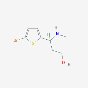 molecular formula C8H12BrNOS B13629363 3-(5-Bromothiophen-2-yl)-3-(methylamino)propan-1-ol 