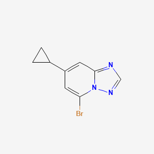 molecular formula C9H8BrN3 B13629378 5-Bromo-7-cyclopropyl-[1,2,4]triazolo[1,5-a]pyridine 