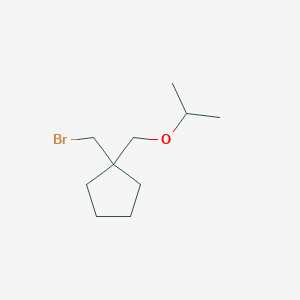 molecular formula C10H19BrO B13629410 1-(Bromomethyl)-1-(isopropoxymethyl)cyclopentane 