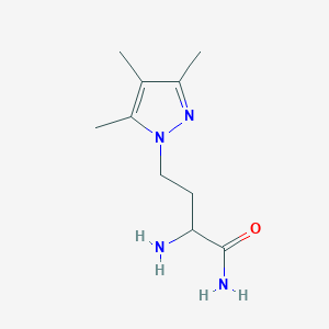 molecular formula C10H18N4O B13629418 2-Amino-4-(3,4,5-trimethyl-1h-pyrazol-1-yl)butanamide 