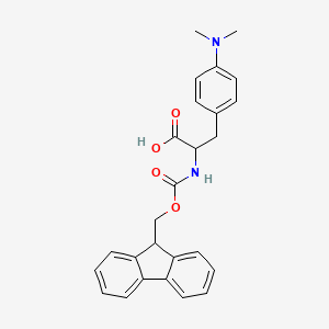 molecular formula C26H26N2O4 B13629429 3-[4-(dimethylamino)phenyl]-2-({[(9H-fluoren-9-yl)methoxy]carbonyl}amino)propanoic acid 